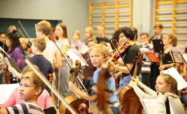 Fra orkesterøvelse. Foto: Thea Gunnes