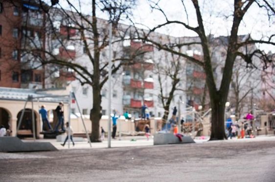 Diffust bilde fra skolegården