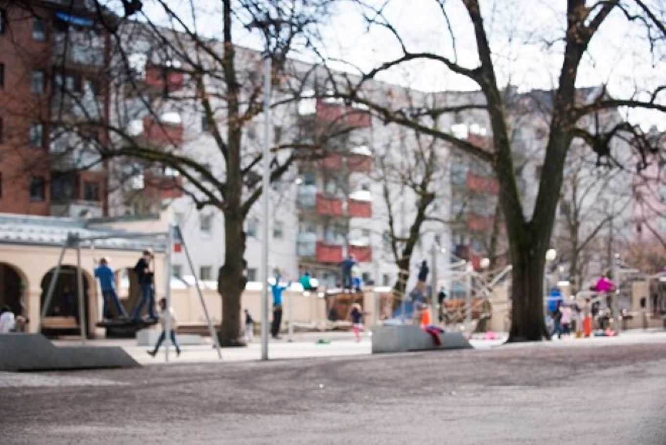Diffust bilde fra skolegården